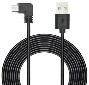 Vszerda 90 Degree Micro USB Power Cable 11FT, Right Angle USB Dash Cam Charging Cord, for Car Dash Cam, Phones and Other Micro USB Devices Charging Vszerda 90 Degree Micro USB Power Cable 11FT, Right Angle USB Dash Cam Charging Cord, for Car Dash Cam, Phones and Other Micro USB Devices Charging