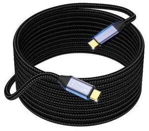 Vszerda Long USB C to USB C Cable 16ft,USB C 3.1 Gen 2 Cable, USB C Video Cable 4K, 100W Fast Charging, 10Gbps Data Transfer, Compatible with iPhone 15 chargering Cable 5m Cords,Monitor Vszerda Long USB C to USB C Cable 16ft,USB C 3.1 Gen 2 Cable, USB C Video Cable 4K, 100W Fast Charging, 10Gbps Data Transfer, Compatible with iPhone 15 chargering Cable 5m Cords,Monitor