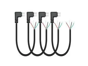 Vszerda 4Pcs 90 Degree USB C to 4 Pin Bare Wire Open End Cable 11inch, Right Angle USB Type C Male Plug 4 Pin Pigtail Power and Data 5V/2A, for USB Device Replacement Repair DIY Cable Vszerda 4Pcs 90 Degree USB C to 4 Pin Bare Wire Open End Cable 11inch, Right Angle USB Type C Male Plug 4 Pin Pigtail Power and Data 5V/2A, for USB Device Replacement Repair DIY Cable