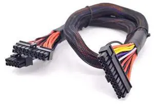 Vszerda 24 Pin ATX Cable for C orsair SFX RMX RMi SF HX Series PSUs, 18 Pin + 10 Pin to 24 Pin ATX PSU Power Adapter Sleeved 24.8-inch(63cm), Black Vszerda 24 Pin ATX Cable for C orsair SFX RMX RMi SF HX Series PSUs, 18 Pin + 10 Pin to 24 Pin ATX PSU Power Adapter Sleeved 24.8-inch(63cm), Black