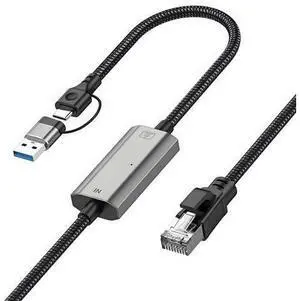 Vszerda USB C to Ethernet Adapter 4FT, 2in1 USB-C/USB 3.0 to RJ45 Gigabit LAN Network Cord, 1000Mbps Directly Connected, Ethernet Cable Type C Compatible for MacBook Pro,iPad Pro,Smartphone and More Vszerda USB C to Ethernet Adapter 4FT, 2in1 USB-C/USB 3.0 to RJ45 Gigabit LAN Network Cord, 1000Mbps Directly Connected, Ethernet Cable Type C Compatible for MacBook Pro,iPad Pro,Smartphone and More
