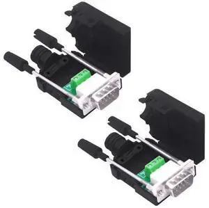 Vszerda DB9 Solderless Connector Breakout Board RS232 D-SUB 9 Pin Serial to RXD TXD GND 235 Adapter Terminal Block with Case 2 Packs (Male) Vszerda DB9 Solderless Connector Breakout Board RS232 D-SUB 9 Pin Serial to RXD TXD GND 235 Adapter Terminal Block with Case 2 Packs (Male)