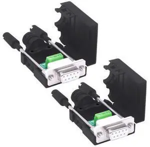 Vszerda DB9 Solderless Connector Breakout Board RS232 D-SUB 9 Pin Serial to RXD TXD GND 235 Adapter Terminal Block with Case 2 Packs (Female) Vszerda DB9 Solderless Connector Breakout Board RS232 D-SUB 9 Pin Serial to RXD TXD GND 235 Adapter Terminal Block with Case 2 Packs (Female)