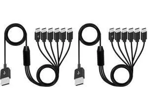 Vszerda USB A to USB C Splitter Cable, Multi USB C Splitter Cable, 6 in 1 USB 2.0 Type A Male to 6 Type C Male Charging Cord, for USB Type-C Phone, Tablet, 5ft (Pack of 2) Vszerda USB A to USB C Splitter Cable, Multi USB C Splitter Cable, 6 in 1 USB 2.0 Type A Male to 6 Type C Male Charging Cord, for USB Type-C Phone, Tablet, 5ft (Pack of 2)