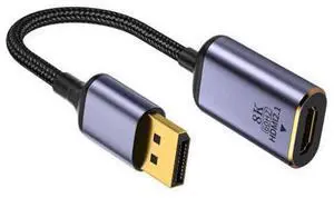 Vszerda DisplayPort 1.4 Source to HDMI 2.0 Display 8K 60hz UHD 4K DP to HDMI Female Monitor Adapter Cable Vszerda DisplayPort 1.4 Source to HDMI 2.0 Display 8K 60hz UHD 4K DP to HDMI Female Monitor Adapter Cable