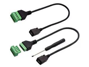 Vszerda Micro USB Screw Terminal Block Connector Cable - 2.0 Female Plug to 5 Pin/Way Female Bolt Screw Adapter with Shield Terminals (30CM/2PacCK) Vszerda Micro USB Screw Terminal Block Connector Cable - 2.0 Female Plug to 5 Pin/Way Female Bolt Screw Adapter with Shield Terminals (30CM/2PacCK)