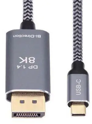 Vszerda Reversible DisplayPort to USB C Cable 8K, DP Source to USB 3.1 Type C Male Displays HDTV Cord for Laptop Monitor 1.8m Vszerda Reversible DisplayPort to USB C Cable 8K, DP Source to USB 3.1 Type C Male Displays HDTV Cord for Laptop Monitor 1.8m
