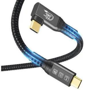 Vszerda USB4 Thunderbolt 4 Cable, 240W Charging, 40 Gbps Data, 8K @ 60Hz HDR, USB C to USB C, 90Degree for Hub, Dock MacBook, M2, M3, Mac SSD (90Degree USB4 40G 240W 1.5M) Vszerda USB4 Thunderbolt 4 Cable, 240W Charging, 40 Gbps Data, 8K @ 60Hz HDR, USB C to USB C, 90Degree for Hub, Dock MacBook, M2, M3, Mac SSD (90Degree USB4 40G 240W 1.5M)