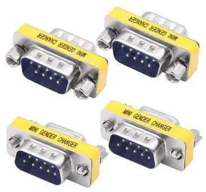 Vszerda DB9 Gender Changer Solderless Connector Male to Male Adapter Mini RS232 D-SUB 9 Pin Serial Cable Coupler-4pcs Vszerda DB9 Gender Changer Solderless Connector Male to Male Adapter Mini RS232 D-SUB 9 Pin Serial Cable Coupler-4pcs