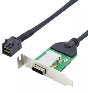 Vszerda Mini SAS SFF-8643 Host to SAS SFF-8088 Female with Low Bracket Adapter Cable 50CM Vszerda Mini SAS SFF-8643 Host to SAS SFF-8088 Female with Low Bracket Adapter Cable 50CM