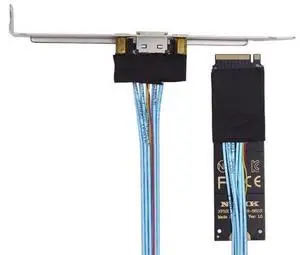 Vszerda M.2 2280 NGFF Card Adapter PCI-E4.0 M-Key to Oculink SFF-8612 SFF-8611 Host Cable 30cm with Bracket for NVME U.2 SSD eGPU Vszerda M.2 2280 NGFF Card Adapter PCI-E4.0 M-Key to Oculink SFF-8612 SFF-8611 Host Cable 30cm with Bracket for NVME U.2 SSD eGPU
