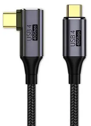 Vszerda Right Angled 90 Degree USB4.0 to Straight USB4.0 Cable 40Gbps with 100W Charging and 5K@60Hz K@60Hz Compatible with Thunderbolt3/4 (1M) Vszerda Right Angled 90 Degree USB4.0 to Straight USB4.0 Cable 40Gbps with 100W Charging and 5K@60Hz K@60Hz Compatible with Thunderbolt3/4 (1M)