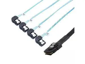 Vszerda Mini SAS HD SFF-8087 to 4 Ports SATA Left Angle Connection Cable 100CM Vszerda Mini SAS HD SFF-8087 to 4 Ports SATA Left Angle Connection Cable 100CM