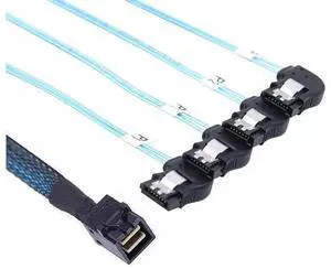 Vszerda Mini SAS HD SFF-8643 to 4 Ports Right Angle SATA Server Connections Cable 100CM Vszerda Mini SAS HD SFF-8643 to 4 Ports Right Angle SATA Server Connections Cable 100CM