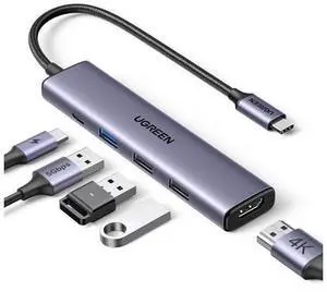 UGREEN USB C Hub 5 in 1 Multiport Adapter Revodok 105 4K HDMI, 100W Power Delivery, 3 USB-A Data Ports, USB C Dongle for MacBook Pro/Air, iPad Pro, iMac, iPhone 16 Pro/Pro Max, XPS, Thinkpad UGREEN USB C Hub 5 in 1 Multiport Adapter Revodok 105 4K HDMI, 100W Power Delivery, 3 USB-A Data Ports, USB C Dongle for MacBook Pro/Air, iPad Pro, iMac, iPhone 16 Pro/Pro Max, XPS, Thinkpad