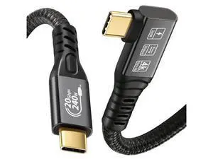 Vszerda USB C 3.2 Gen2x2 20Gbps Cable, 90Degree USB C 4K@60Hz UHD Video 5A/240W PD3.1 Fast Charge Cord with E-Marker Compatible with Thunderbolt 3/4 2M Vszerda USB C 3.2 Gen2x2 20Gbps Cable, 90Degree USB C 4K@60Hz UHD Video 5A/240W PD3.1 Fast Charge Cord with E-Marker Compatible with Thunderbolt 3/4 2M