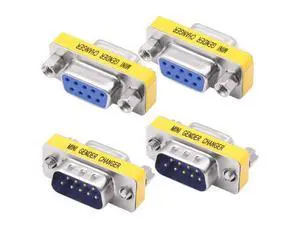 Vszerda DB9 Gender Changer Solderless Connector Male to Female Adapter Mini RS232 D-SUB 9 Pin Serial Cable Coupler-4pcs Vszerda DB9 Gender Changer Solderless Connector Male to Female Adapter Mini RS232 D-SUB 9 Pin Serial Cable Coupler-4pcs
