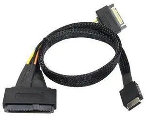 Vszerda Oculink to U.2 Adapter Cable, SFF-8611 (4i) to SFF-8639 (U.2) PCIe 4.0 x4 NVMe SSD Cable, for PCIe 4.0/3.0 SSD Hard Drive Enclosure, Server, Workstation (80cm) Vszerda Oculink to U.2 Adapter Cable, SFF-8611 (4i) to SFF-8639 (U.2) PCIe 4.0 x4 NVMe SSD Cable, for PCIe 4.0/3.0 SSD Hard Drive Enclosure, Server, Workstation (80cm)