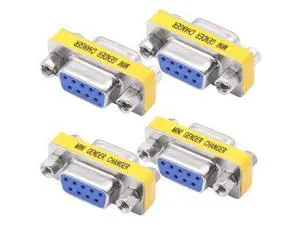 Vszerda DB9 Gender Changer Solderless Connector Female to Female Adapter Mini RS232 D-SUB 9 Pin Serial Cable Coupler-4pcs Vszerda DB9 Gender Changer Solderless Connector Female to Female Adapter Mini RS232 D-SUB 9 Pin Serial Cable Coupler-4pcs