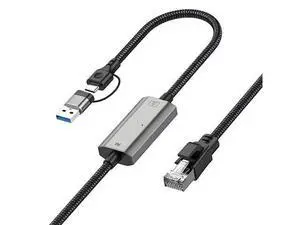 Vszerda USB C to Ethernet Adapter 10FT, 2in1 USB-C/USB 3.0 to RJ45 Network Cord, 1000Mbps Gigabit Directly Connected, Ethernet Cable Type C Compatible for MacBook Pro,iPad Pro,Smartphone,Laptop,PC Vszerda USB C to Ethernet Adapter 10FT, 2in1 USB-C/USB 3.0 to RJ45 Network Cord, 1000Mbps Gigabit Directly Connected, Ethernet Cable Type C Compatible for MacBook Pro,iPad Pro,Smartphone,Laptop,PC
