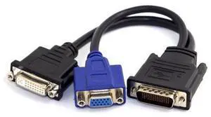Vszerda DMS-59 Male to DVI 24+5 Female & VGA RG 15pin Female Splitter Extension 15cm Vszerda DMS-59 Male to DVI 24+5 Female & VGA RG 15pin Female Splitter Extension 15cm