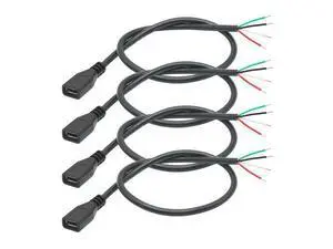 Vszerda 4Pcs Short Micro USB Female 4 Pin Bare Wire 11inch,24AWG USB 5V/2A 4 Pin Pigtail Open End Power and Data Cable,for USB Equipment Installed or Replacement Repair DIY Cable Vszerda 4Pcs Short Micro USB Female 4 Pin Bare Wire 11inch,24AWG USB 5V/2A 4 Pin Pigtail Open End Power and Data Cable,for USB Equipment Installed or Replacement Repair DIY Cable