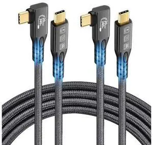 USB C 3.2 Gen2x2 20Gbps Cable, 2PCS 90Degree Type C 4K@60Hz UHD Video 5A/240W PD3.1 Fast Charge Cord with E-Marker Compatible with Thunderbolt 3/4 for 15Pro MacBook (2, 2PCS 90Degree 20G 240W 0.5M) USB C 3.2 Gen2x2 20Gbps Cable, 2PCS 90Degree Type C 4K@60Hz UHD Video 5A/240W PD3.1 Fast Charge Cord with E-Marker Compatible with Thunderbolt 3/4 for 15Pro MacBook (2, 2PCS 90Degree 20G 240W 0.5M)