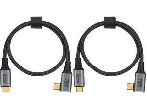 Vszerda 1.5ft USB C to USB C Cable, Right Angle 90 Degree Type C Charger Cord, 8K@60Hz 100W PD 40Gbps Data Transfer Braided Type C Charging Cable for Galaxy S23, iPhone 15, MacBook (Pack of 2) Vszerda 1.5ft USB C to USB C Cable, Right Angle 90 Degree Type C Charger Cord, 8K@60Hz 100W PD 40Gbps Data Transfer Braided Type C Charging Cable for Galaxy S23, iPhone 15, MacBook (Pack of 2)