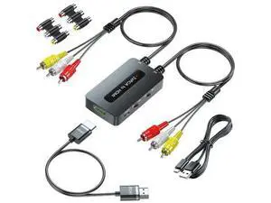 Vszerda Dual RCA to HDMI Converter Support 4 : 3/16 : 9 Aspect Ratio Switch, 2 Port Composite AV to HDMI Converter for Connecting Two RCA Devices to One HDTV to Avoid Frequent Plugging/Unplugging Vszerda Dual RCA to HDMI Converter Support 4 : 3/16 : 9 Aspect Ratio Switch, 2 Port Composite AV to HDMI Converter for Connecting Two RCA Devices to One HDTV to Avoid Frequent Plugging/Unplugging