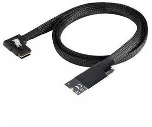 Vszerda M.2(M-Key NVMe 2260 Size) to SAS SFF-8087 Left Bend Converter Cable for Server 100CM Vszerda M.2(M-Key NVMe 2260 Size) to SAS SFF-8087 Left Bend Converter Cable for Server 100CM