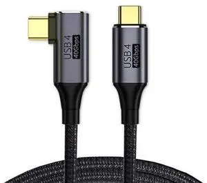 Vszerda Right Angled 90 Degree USB4.0 to Straight USB4.0 Cable 40Gbps with 100W Charging and 5K@60Hz K@60Hz Compatible with Thunderbolt3/4 (2M) Vszerda Right Angled 90 Degree USB4.0 to Straight USB4.0 Cable 40Gbps with 100W Charging and 5K@60Hz K@60Hz Compatible with Thunderbolt3/4 (2M)