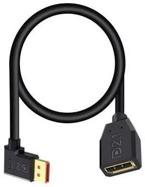 Vszerda 54Gbps Displayport Extension Cable 1.5FT, 90 Degree Left Angle, 16K@30Hz, 8K@120Hz, 4K@240Hz 165Hz, Displayport 2.1 Male to Female Cable Support HDR, HDCP for Gaming Monitor, TV, Graphics Vszerda 54Gbps Displayport Extension Cable 1.5FT, 90 Degree Left Angle, 16K@30Hz, 8K@120Hz, 4K@240Hz 165Hz, Displayport 2.1 Male to Female Cable Support HDR, HDCP for Gaming Monitor, TV, Graphics