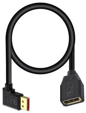 Vszerda 54Gbps Displayport Extension Cable 1.5FT, 90 Degree Right Angle Displayport 2.1 Male to Female Cable Support for 16K@30Hz, 8K@120Hz, 4K@240Hz 165Hz, HDR, HDCP, Gaming Monitor, TV, Graphics Vszerda 54Gbps Displayport Extension Cable 1.5FT, 90 Degree Right Angle Displayport 2.1 Male to Female Cable Support for 16K@30Hz, 8K@120Hz, 4K@240Hz 165Hz, HDR, HDCP, Gaming Monitor, TV, Graphics