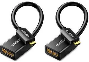 UGREEN Micro HDMI to HDMI Adapter, Male to Female Cable HDMI 2.0 4K@60Hz HDR 3D Dolby 18Gbps High Speed Compatible with Raspberry Pi 500/Pi 5/GoPro Hero 7 6/Retroid Pocket 3+, 1.6FT (Pack of 2) UGREEN Micro HDMI to HDMI Adapter, Male to Female Cable HDMI 2.0 4K@60Hz HDR 3D Dolby 18Gbps High Speed Compatible with Raspberry Pi 500/Pi 5/GoPro Hero 7 6/Retroid Pocket 3+, 1.6FT (Pack of 2)