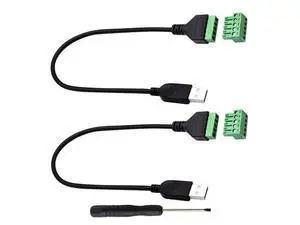 Vszerda USB 2.0 A Screw Terminal Block Connector Cable USB 2.0 A Male Plug to 5 Pin/Way Female Bolt Screw with Shield terminals Pluggable Type Adapter Connector Converter Cable30CM/2Packs(Male) Vszerda USB 2.0 A Screw Terminal Block Connector Cable USB 2.0 A Male Plug to 5 Pin/Way Female Bolt Screw with Shield terminals Pluggable Type Adapter Connector Converter Cable30CM/2Packs(Male)