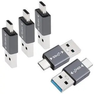 Vszerda 5Pcs USB 3.1 Male to USB C Male Adapter USB A to USB C Connector 10Gbps, Support OTG Data Synchronization for Smartphone Laptop Tablet Power Bank Vszerda 5Pcs USB 3.1 Male to USB C Male Adapter USB A to USB C Connector 10Gbps, Support OTG Data Synchronization for Smartphone Laptop Tablet Power Bank