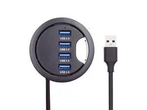 Vszerda USB 3.0 Hub Splitter, 4 Port USB Multiport Expander 60mm Desk Grommet Dock Station Interface for PC Desk Desktop Vszerda USB 3.0 Hub Splitter, 4 Port USB Multiport Expander 60mm Desk Grommet Dock Station Interface for PC Desk Desktop