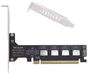 Vszerda PCI-Express 4.0 PCIE 16x Detachable to Four Oculink SFF-8612 SFF-8611 Internal VROC Raid0 Adapter for U.2 SSD eGPU External Graphics Card Dock Vszerda PCI-Express 4.0 PCIE 16x Detachable to Four Oculink SFF-8612 SFF-8611 Internal VROC Raid0 Adapter for U.2 SSD eGPU External Graphics Card Dock