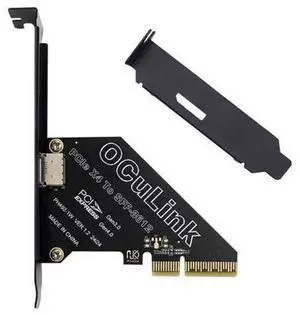 Vszerda PCI-Express 4.0 PCIE 4X to Oculink Single Port SFF-8612 SFF-8611 Host Card for U.2 SSD eGPU External Graphics Card Dock Vszerda PCI-Express 4.0 PCIE 4X to Oculink Single Port SFF-8612 SFF-8611 Host Card for U.2 SSD eGPU External Graphics Card Dock