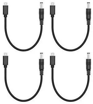 4Pcs Short DC 5.5mm x 2.1mm to Micro USB Power Cord 6inch, DC 5521 Male to Micro USB Male Plug 5V 3A Power Charging Cable Extension Cord, for Small Fan, Bedside Lamp Etc Other USB Type C Equipment 4Pcs Short DC 5.5mm x 2.1mm to Micro USB Power Cord 6inch, DC 5521 Male to Micro USB Male Plug 5V 3A Power Charging Cable Extension Cord, for Small Fan, Bedside Lamp Etc Other USB Type C Equipment
