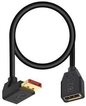 Vszerda 16K Displayport 2.1 Cable 1.5FT, 90 Degree Down Angle Displayport Extension Cable, 54Gbps DP Support for 16K@30Hz, 8K@120Hz, 4K@240Hz 165Hz, HDR, HDCP,Gaming Monitor, TV, Graphics Vszerda 16K Displayport 2.1 Cable 1.5FT, 90 Degree Down Angle Displayport Extension Cable, 54Gbps DP Support for 16K@30Hz, 8K@120Hz, 4K@240Hz 165Hz, HDR, HDCP,Gaming Monitor, TV, Graphics