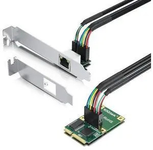 Vszerda Mini PCIe Gigabit Ethernet Network Card, Single RJ45 Port, 1G NIC Compare to Intel I210AT, with LED Light, 30-cm Cable Length, Mini Pice Interface, not for M.2 Vszerda Mini PCIe Gigabit Ethernet Network Card, Single RJ45 Port, 1G NIC Compare to Intel I210AT, with LED Light, 30-cm Cable Length, Mini Pice Interface, not for M.2