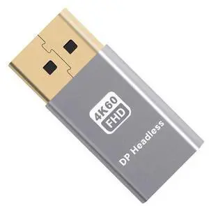Vszerda DP 4K@60Hz Virtual Display Active Adapter Displayport Dummy Plug Headless Ghost Display 2560x1600p@60Hz Vszerda DP 4K@60Hz Virtual Display Active Adapter Displayport Dummy Plug Headless Ghost Display 2560x1600p@60Hz