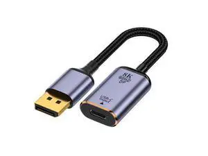 Vszerda Type C Female USB-C 3.1 Source to Displayport DP 1.4 Sink HDTV Cable 8K@60hz 4K@120hz for Tablet Phone Laptop Vszerda Type C Female USB-C 3.1 Source to Displayport DP 1.4 Sink HDTV Cable 8K@60hz 4K@120hz for Tablet Phone Laptop