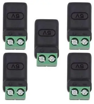 Vszerda 5pcs/Set Type-C Female Socket OTG to 2Pin Terminal Output Fast Charge Adapter DIY OEM Repair Solderless Connector DC 5V USB2.0 Power Vszerda 5pcs/Set Type-C Female Socket OTG to 2Pin Terminal Output Fast Charge Adapter DIY OEM Repair Solderless Connector DC 5V USB2.0 Power