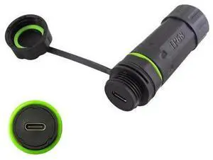 Vszerda 10Gbps Waterproof USB C Female to Female Adapter, Waterproof USB C Coupler, USB Type C 3.1 Pass Through Bulkhead Connector Outdoor Charging Socket for Data Transfer,1-Pack Vszerda 10Gbps Waterproof USB C Female to Female Adapter, Waterproof USB C Coupler, USB Type C 3.1 Pass Through Bulkhead Connector Outdoor Charging Socket for Data Transfer,1-Pack