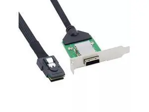 Vszerda Mini SAS SFF-8087 to SAS SFF-8088 Female 12Gbps Adapter Cable with Low Bracket 50CM Vszerda Mini SAS SFF-8087 to SAS SFF-8088 Female 12Gbps Adapter Cable with Low Bracket 50CM