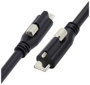 Vszerda Screw Locking USB 3.1 Type-C to USB-C Cable 3.25A USB 3.0 Cord with Single Panel Mount Connector 10Gbps Data 65W PD Power for Laptop Tablet 9.84FT/3.0M Vszerda Screw Locking USB 3.1 Type-C to USB-C Cable 3.25A USB 3.0 Cord with Single Panel Mount Connector 10Gbps Data 65W PD Power for Laptop Tablet 9.84FT/3.0M