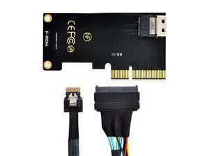 Vszerda PCI-E 3.0 4.0 to SFF-8654 Slimline SAS Card Adapter and U.2 U2 SFF-8639 NVME PCIe SSD Cable for Mainboard SSD Vszerda PCI-E 3.0 4.0 to SFF-8654 Slimline SAS Card Adapter and U.2 U2 SFF-8639 NVME PCIe SSD Cable for Mainboard SSD
