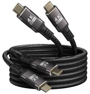 Vszerda USB C Cable 6.6ft 2-Pack Compatible with Thunderbolt 3,UsbC 3.1 gen 1 Cable 10Gbps Data Transfer,4K@60Hz/2K@120Hz Video Output Monitor Cord,Type-C Nylon Braided 100W Fast Charging. Vszerda USB C Cable 6.6ft 2-Pack Compatible with Thunderbolt 3,UsbC 3.1 gen 1 Cable 10Gbps Data Transfer,4K@60Hz/2K@120Hz Video Output Monitor Cord,Type-C Nylon Braided 100W Fast Charging.